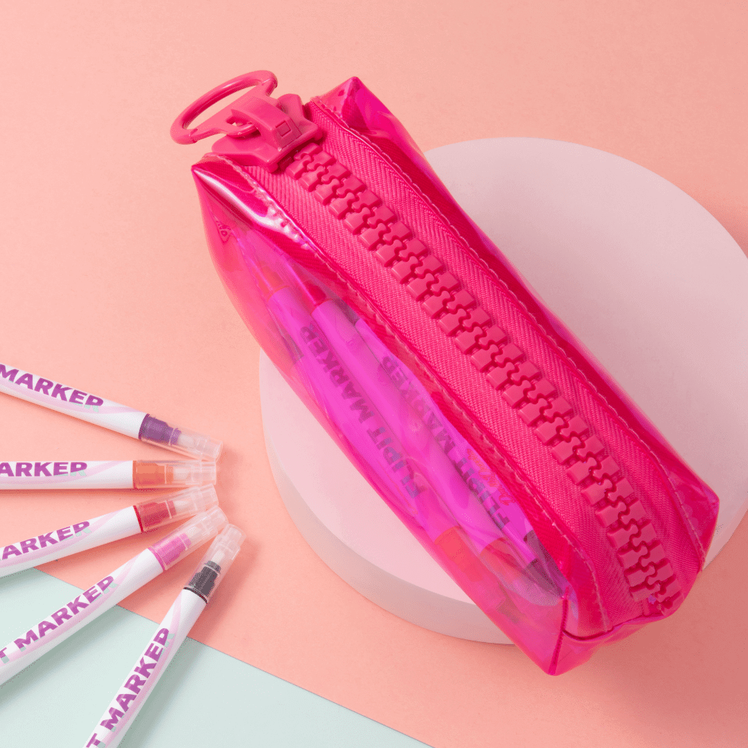 Electric Pink Pen Case