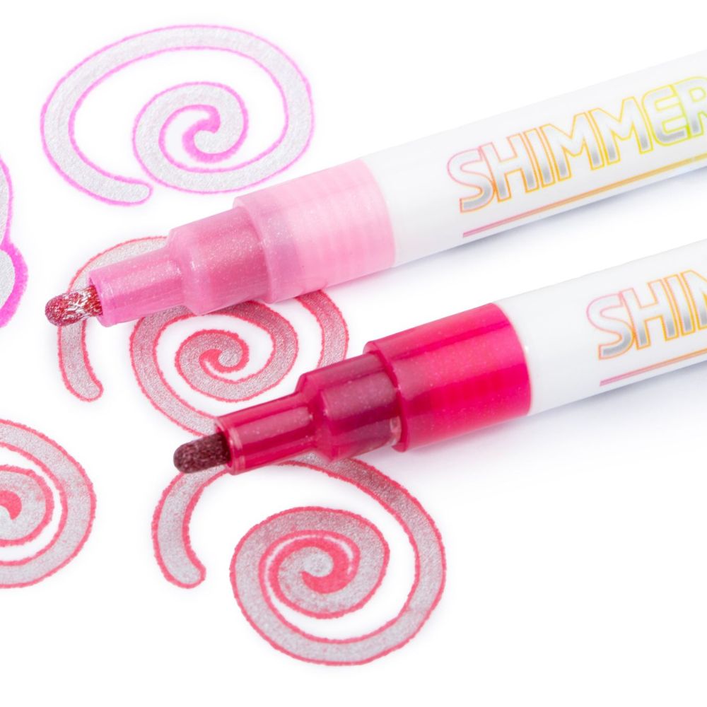 DoodleDazzles Shimmer Markers Set - Double Line Outliner Marker - Metallic  Pens - Gifts for Girls, Boys, Kids, Women, etc. - School Supplies Great For