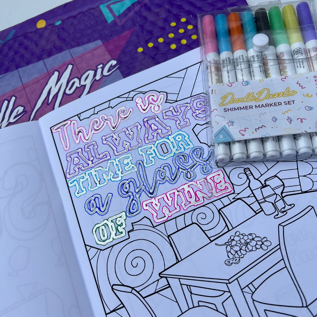 Shimmer Marker Coloring Book Bundle