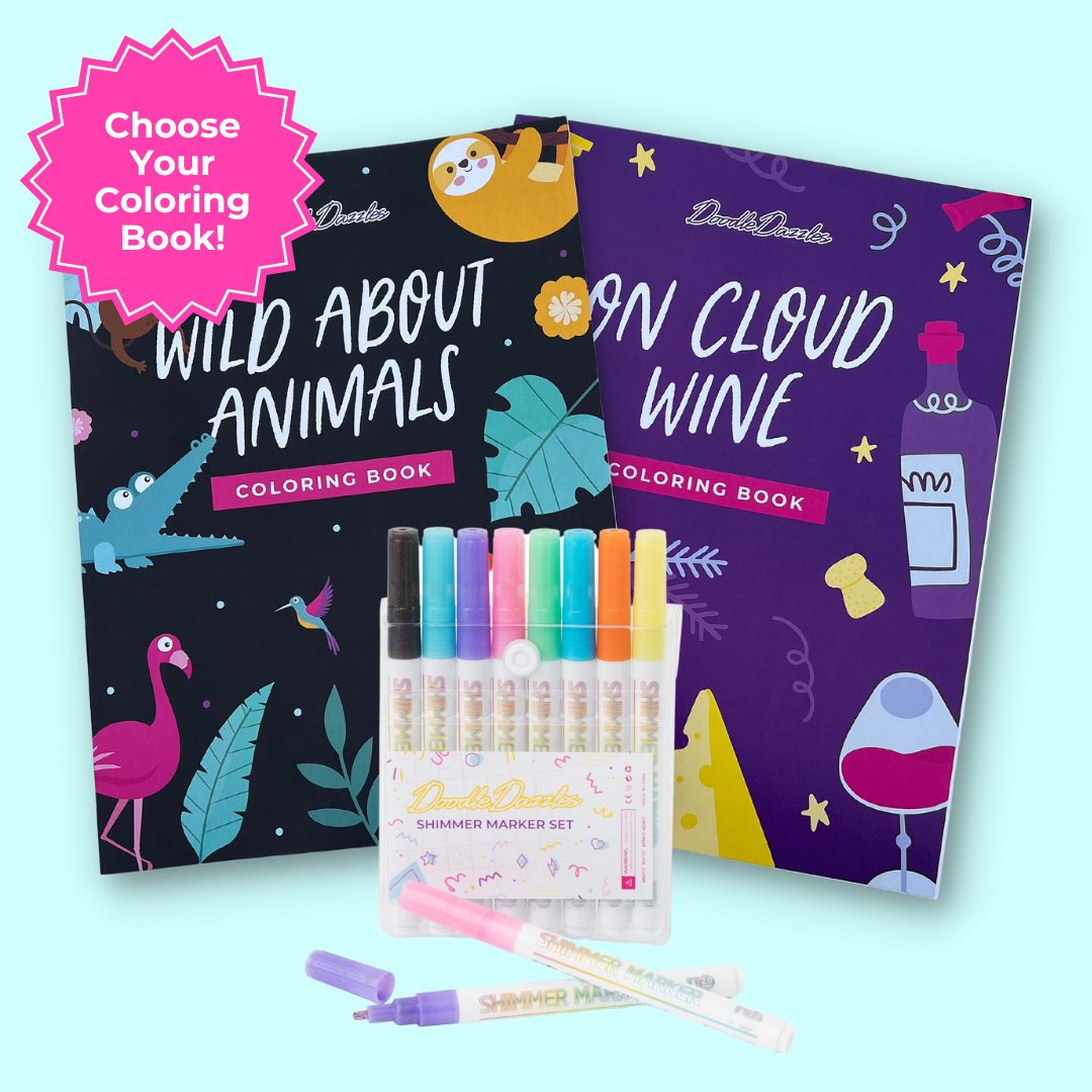 Shimmer Marker Coloring Book Bundle